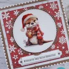 Kartka świąteczna z uroczą wyderką