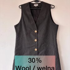 Długa grafitowa kamizelka damska • zapinana na guziki • podszewka czarna M / 38 / 10·Bardzo dobry·Street One