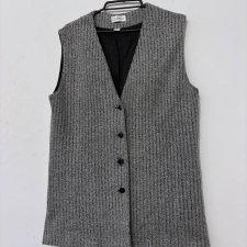 Szara dzianinowa Clarina w prążki, zapinana na guziki, elegancka, rozmiar L L / 40 / 12·Bardzo dobry·Clarina