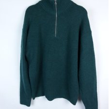 Jack&Jones sweter półgolf zip green / L
