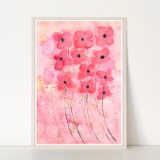 Kwiaty. Oryginalna akwarela A4