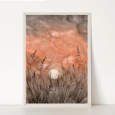 Trawy. Oryginalna akwarela A4