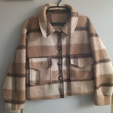 Wełniana kurtka w kratę.Made im Italy. Lana wool.