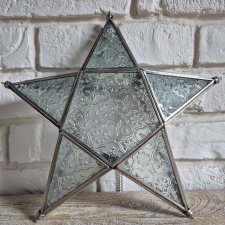 Szklany świecznik gwiazda