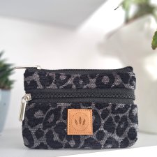 Żakardowy portfel w panterkę Szary