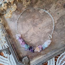 Naszyjnik z fluorytu na łańcuszku