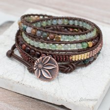 Brązowa Bransoletka Boho z Minerałami