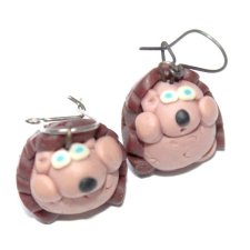 JEŻE niebanalne kolczyki z modeliny