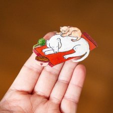 Broszka psyjaciele pies i kot