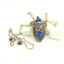 Naszyjnik perfumetka z lapis lazuli wire wrapping
