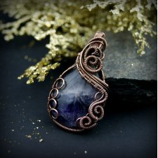 Fluoryt wisiorek wire wrapping