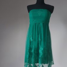 Esprit koronkowa zielona sukienka nowa 36