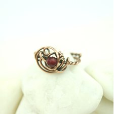 Rubin regulowany pierścionek z miedzi