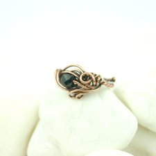 Turmalin regulowany pierścionek z miedzi