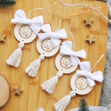 Zawieszki na choinkę chwosty - 4 szt. liski | Zestaw ozdób choinkowych