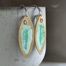 Kolczyki Celadon Fish & Red Eye Accent
