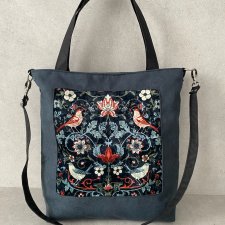 Duża torba na ramię - ornament ptaszki