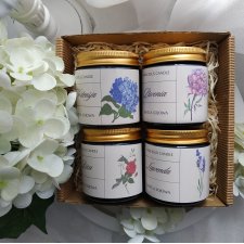 Zestaw kwiatowych świec sojowych