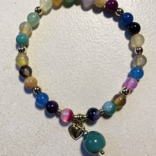 Kolorowe kamienie - bransoletka z jaspisów i agatów