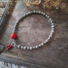 Naszyjnik jaspis dalmatyński i howlit