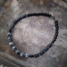 Korale obsydian śnieżny lawa wulkaniczna i onyks