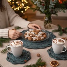 Zimowy zestaw podkładek Leśne Historie rękodzieło na prezent