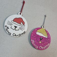 ZESTAW BOMBEK - ręcznie malowana na sklejce - KOTKI - 8cm