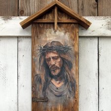 Obraz Chrystus - malowany na starych deskach
