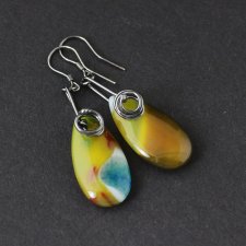 Kolczyki Tesna - agat i oksydowane srebro