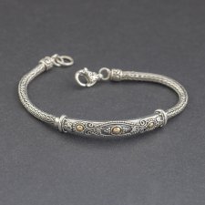 Srebrna bransoletka ze złotem 18K