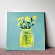 Obraz akrylowy Kwiaty w szklanym wazonie