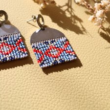 Niebieska plecionka - kolczyki z koralików