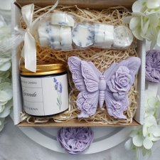 Zestaw lawendowy ze świecą