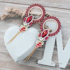 Czerwone kolczyki sutasz Świąteczne