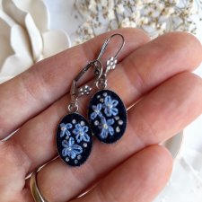 Kolczyki Niezapominajki nocą małe