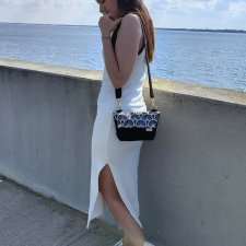 Torebka L E A Peacock Eye-mini torebka żakard/nubuk