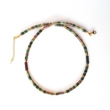 Naszyjnik z Agatem Indyjskim v Ciemny