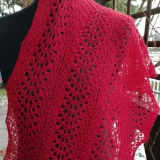 Ażurowy szal na drutach