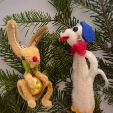 Ozdoby choinkowe z PRL ręcznie robione