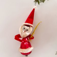 Skrzat ozdoba choinkowa z okresu PRL, ręcznie wykonana