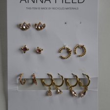 kolczyki Anna Field duży zestaw 6 par nowe