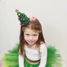 Świąteczna opaska z choinką i światełkami, opaska bożonarodzeniowa na głowę