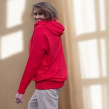 BLUZA OVERSIZE CZERWONA Z KAPTUREM