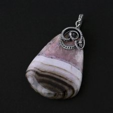 Marylin - duży wisior, chalcedon w srebrze, wire-wrapping