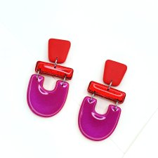 Azteckie czerwone kolczyki