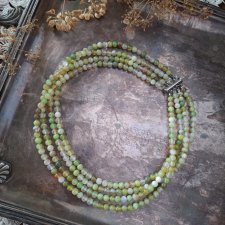 Kolia agat zielony 4 sznury