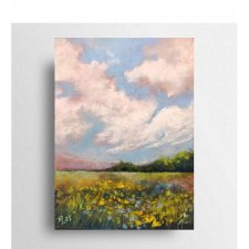 Pejzaż  - praca wykonana pastelami