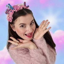 Świąteczna opaska czerwono-biała z cukierkami, bożonarodzeniowa ozdoba do włosów