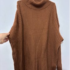 Golf oversize Primark / miękki brązowy sweter z golfem 7XL / 54 / 26·Bardzo dobry·Primark