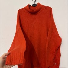 Oversize sweter Monari z golfem, ciepła mieszanka wełny, intensywny pomarańcz 5XL / 50 / 22·Bardzo dobry·Monari